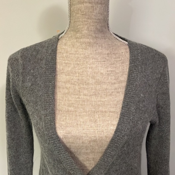 Aeropostale Grey Cardigan XLong Rabbit Hair blend P/S - Picture 5 of 8